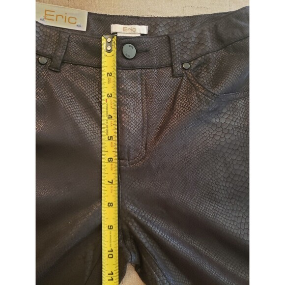 $118 Eric Jenny Jean Sz 4 Tummy Control Textured MID Rise Black Snakeskin Pants - Picture 12 of 14